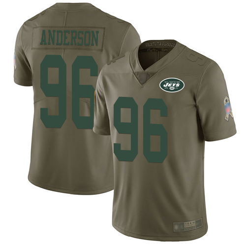 New York Jets Limited Olive Men Henry Anderson Jersey NFL Football #96 2017 Salute to Service->women nfl jersey->Women Jersey